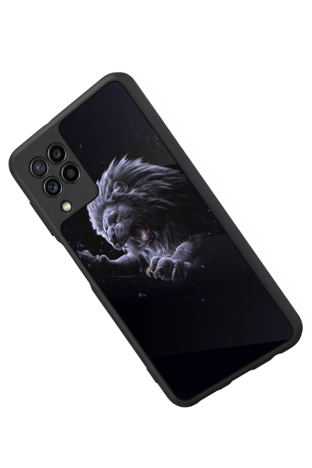 Samsung Galaxy M32 Uyumlu Aslan Tasarımlı Glossy Premium Kılıf