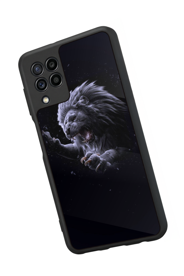 Samsung Galaxy M32 Uyumlu Aslan Tasarımlı Glossy Premium Kılıf