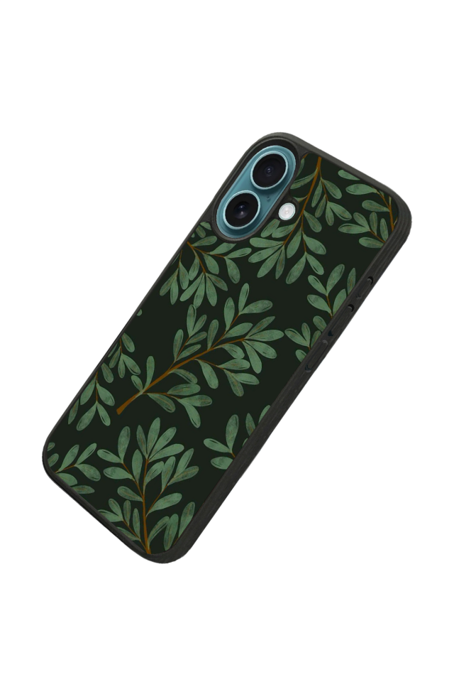 iPhone 16 Plus Uyumlu Botanik Tasarımlı Glossy Premium Kılıf
