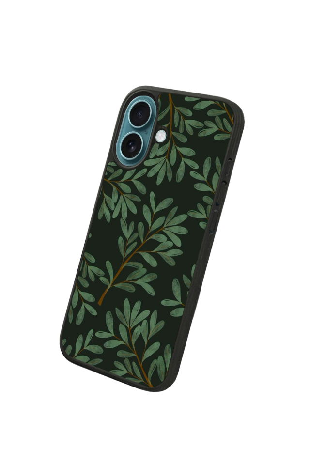 iPhone 16 Plus Uyumlu Botanik Tasarımlı Glossy Premium Kılıf