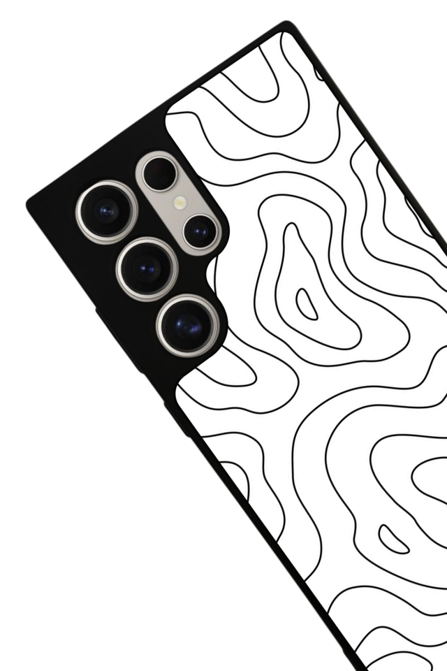 Samsung Galaxy S22 Ultra Uyumlu Çizgi Sanatı Tasarımlı Glossy Premium Kılıf