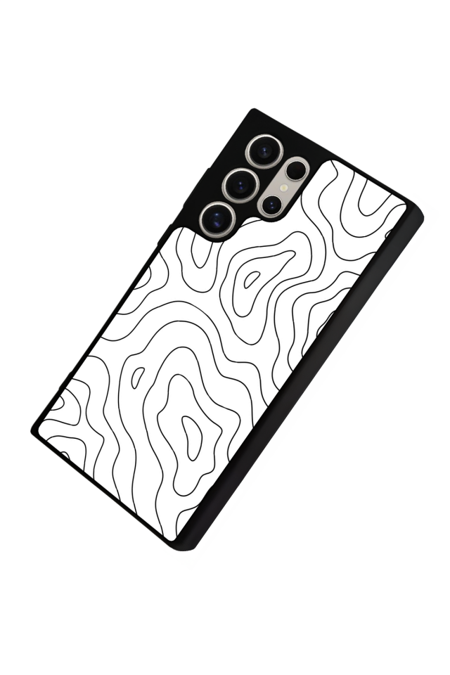 Samsung Galaxy S22 Ultra Uyumlu Çizgi Sanatı Tasarımlı Glossy Premium Kılıf