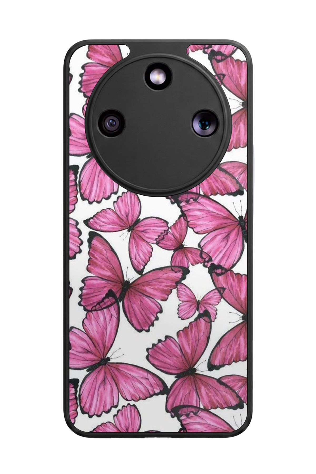Honor Magic 8 Lite Uyumlu Kelebek Tasarımlı Glossy Premium Kılıf