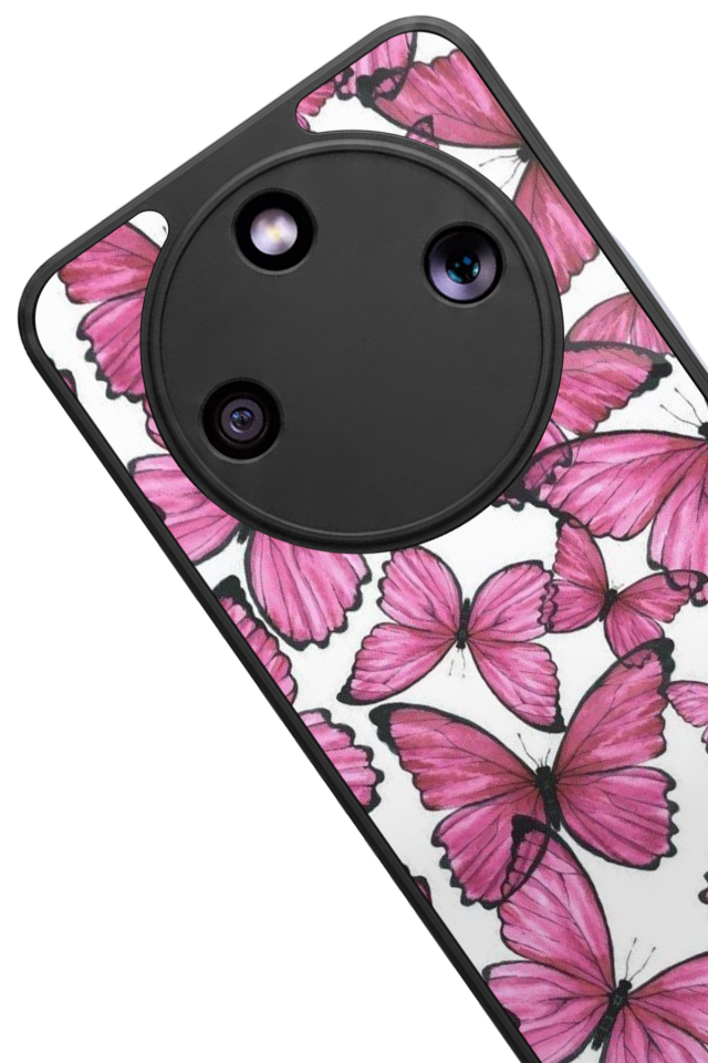 Honor Magic 8 Lite Uyumlu Kelebek Tasarımlı Glossy Premium Kılıf