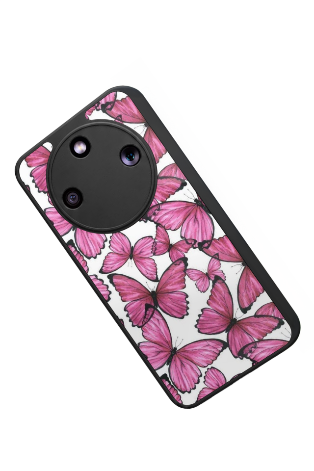 Honor Magic 8 Lite Uyumlu Kelebek Tasarımlı Glossy Premium Kılıf
