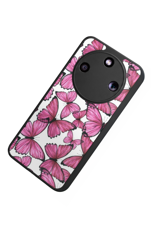 Honor Magic 8 Lite Uyumlu Kelebek Tasarımlı Glossy Premium Kılıf