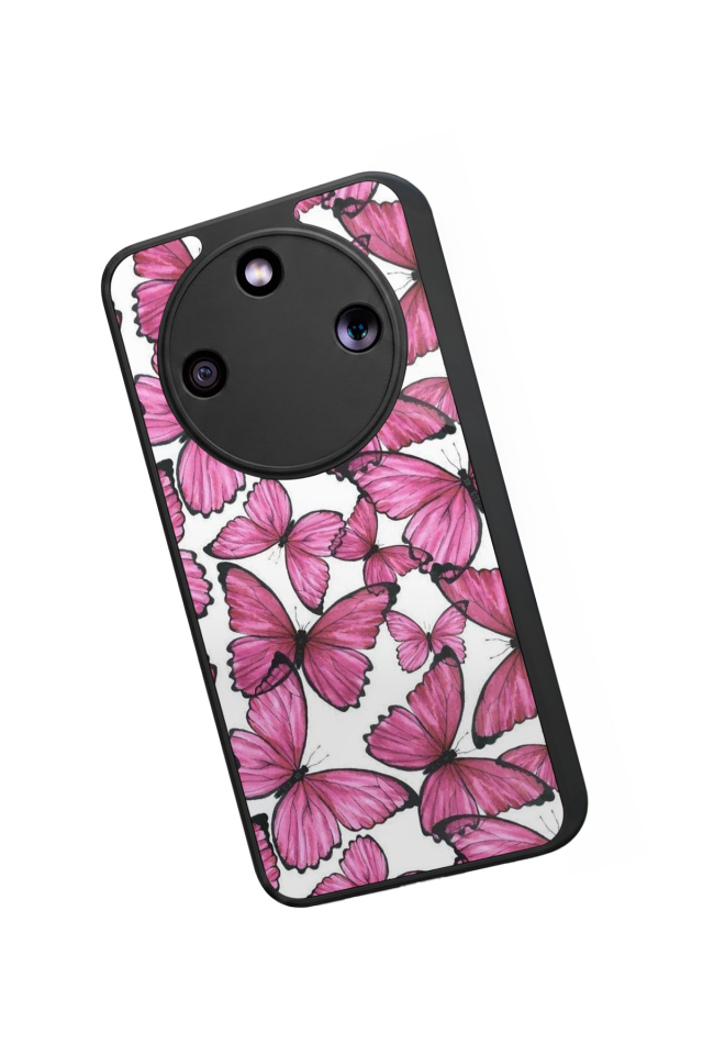 Honor Magic 8 Lite Uyumlu Kelebek Tasarımlı Glossy Premium Kılıf
