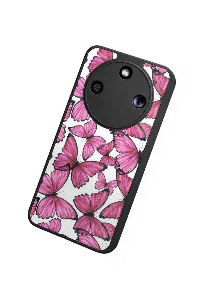 Honor Magic 8 Lite Uyumlu Kelebek Tasarımlı Glossy Premium Kılıf