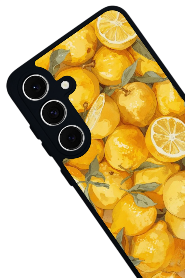 Samsung Galaxy S24 FE Uyumlu Limon Tasarımlı Glossy Premium Kılıf