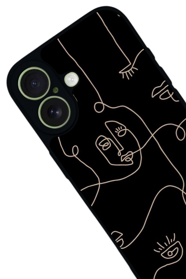 iPhone 17 Uyumlu Line Art Tasarımlı Glossy Premium Kılıf