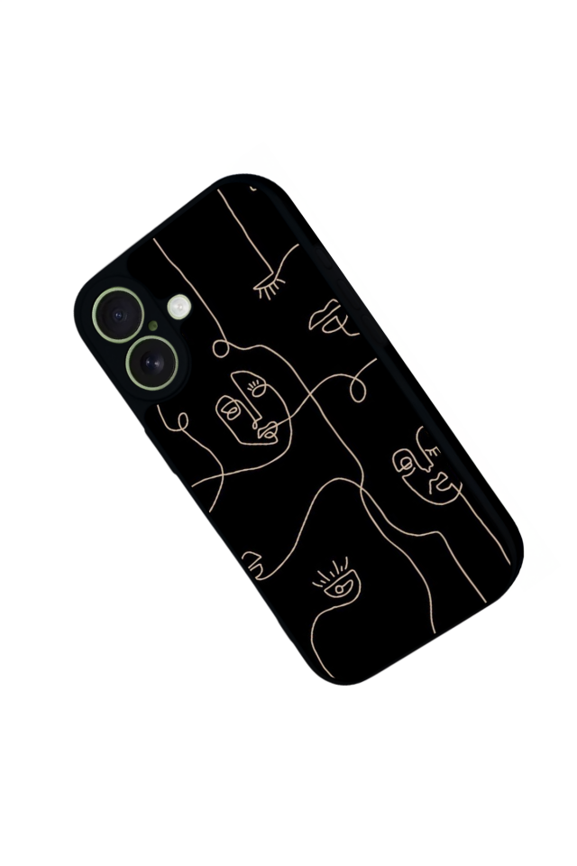 iPhone 17 Uyumlu Line Art Tasarımlı Glossy Premium Kılıf