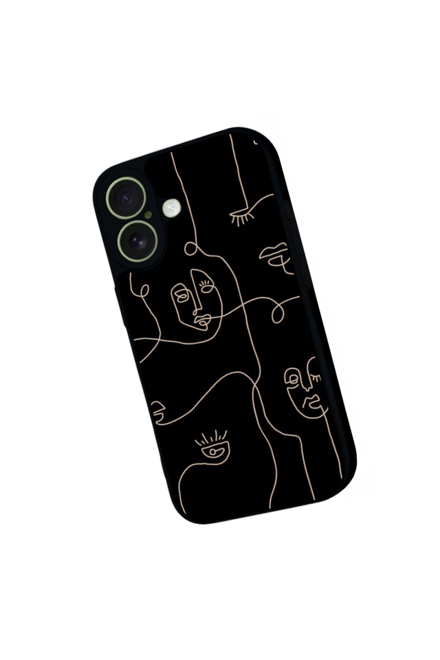 iPhone 17 Uyumlu Line Art Tasarımlı Glossy Premium Kılıf