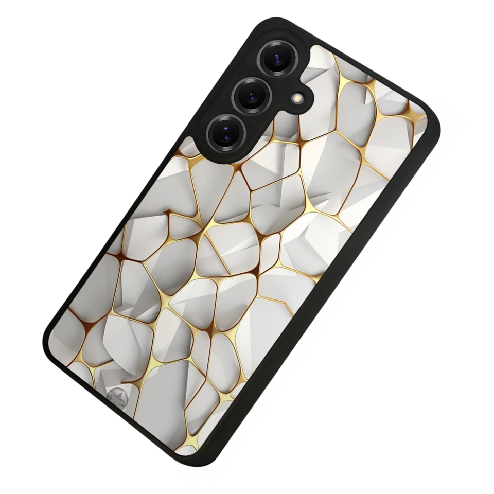 Samsung Galaxy S25 Uyumlu Mermer Marble Tasarımlı Glossy Premium Kılıf