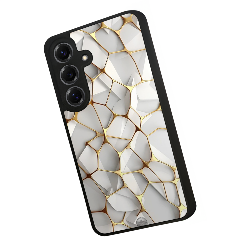 Samsung Galaxy S25 Uyumlu Mermer Marble Tasarımlı Glossy Premium Kılıf