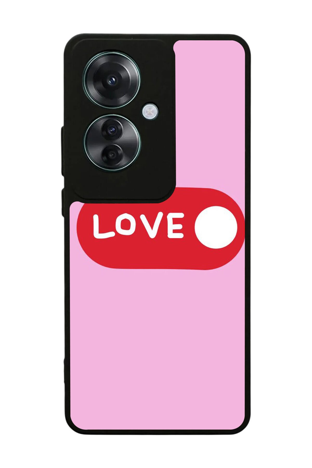 Oppo Reno 11F Uyumlu Kalp Love Tasarımlı Glossy Premium Kılıf