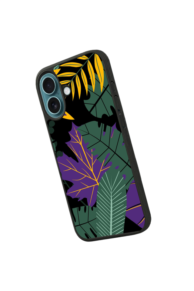 iPhone 16 Plus Uyumlu Botanik Tasarımlı Glossy Premium Kılıf