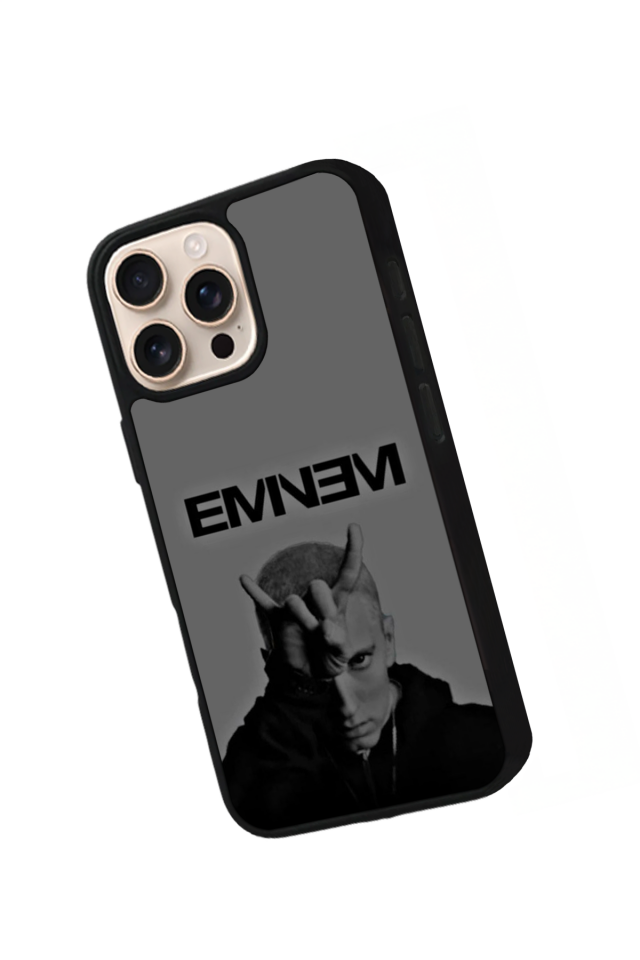 iPhone 16 Pro Uyumlu Eminem Tasarımlı Glossy Premium Kılıf