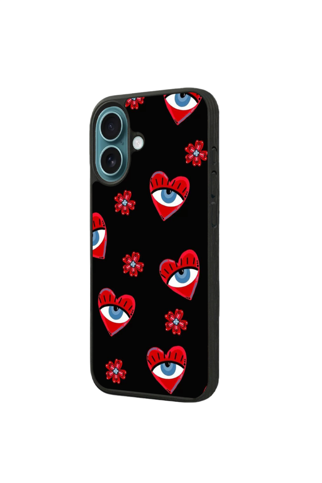 iPhone 16 Uyumlu Göz Tasarımlı Glossy Premium Kılıf