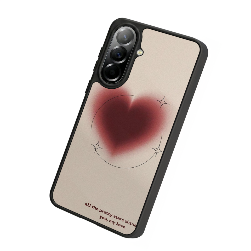 Samsung Galaxy A37 Uyumlu Kalp Love Tasarımlı Glossy Premium Kılıf