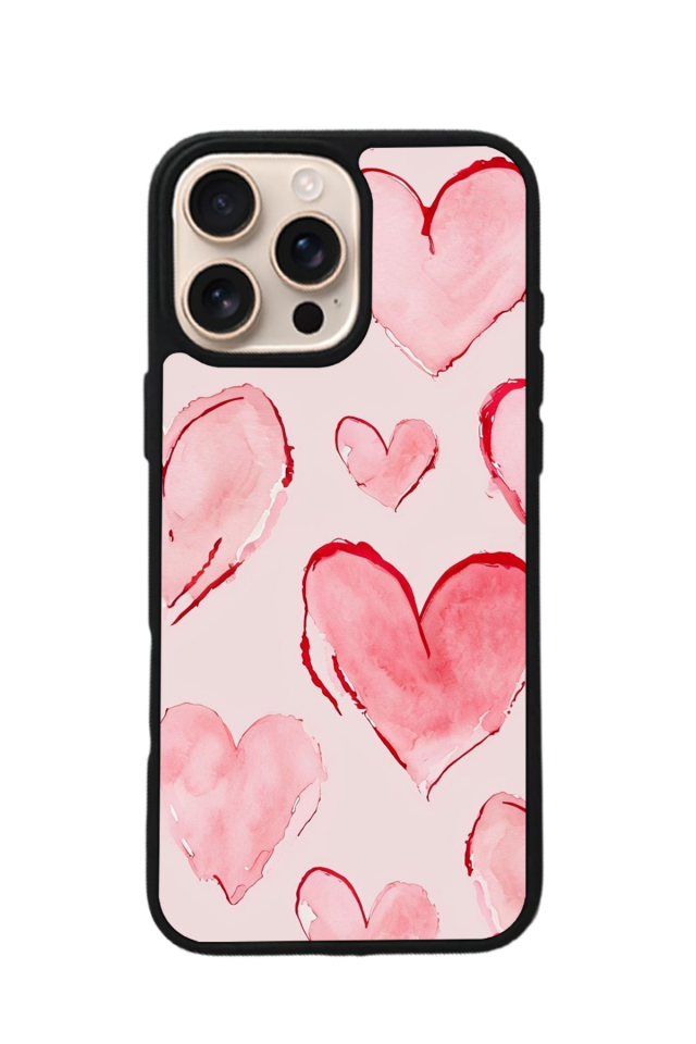 iPhone 14 Pro Uyumlu Kalp Love Tasarımlı Glossy Premium Kılıf