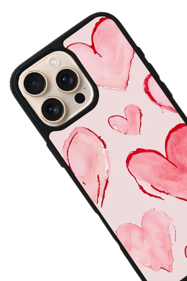 iPhone 14 Pro Uyumlu Kalp Love Tasarımlı Glossy Premium Kılıf