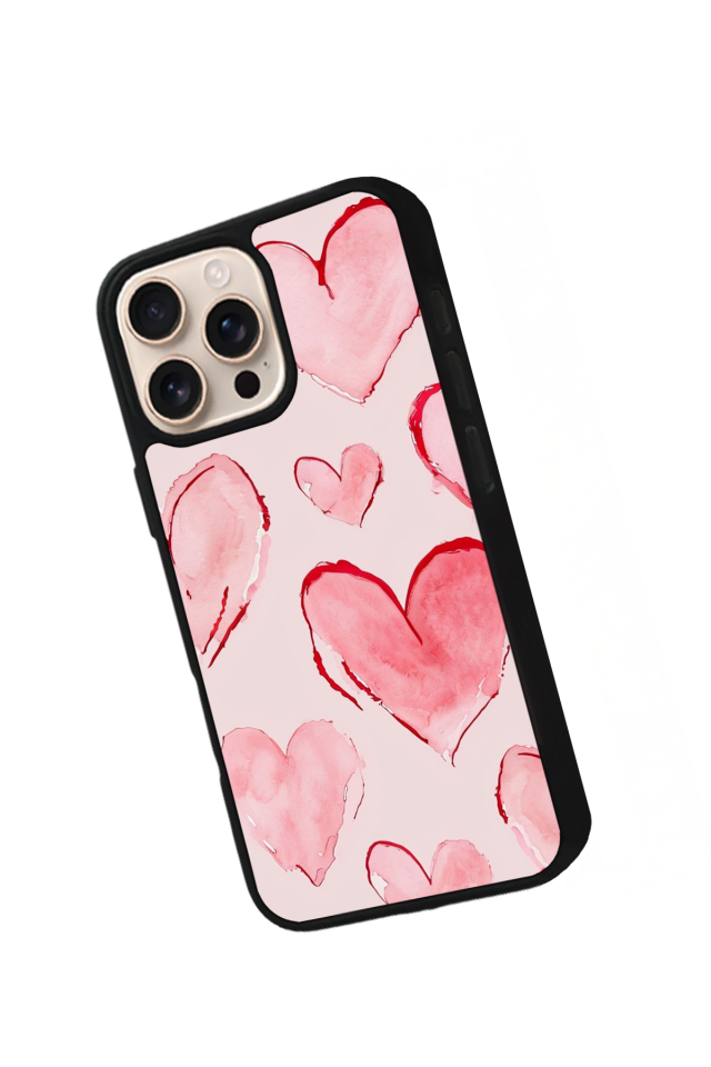 iPhone 14 Pro Uyumlu Kalp Love Tasarımlı Glossy Premium Kılıf