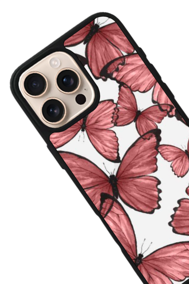 iPhone 14 Pro Max Uyumlu Kelebek Tasarımlı Glossy Premium Kılıf