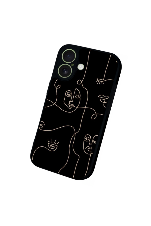 iPhone 17 Uyumlu Line Art Tasarımlı Glossy Premium Kılıf
