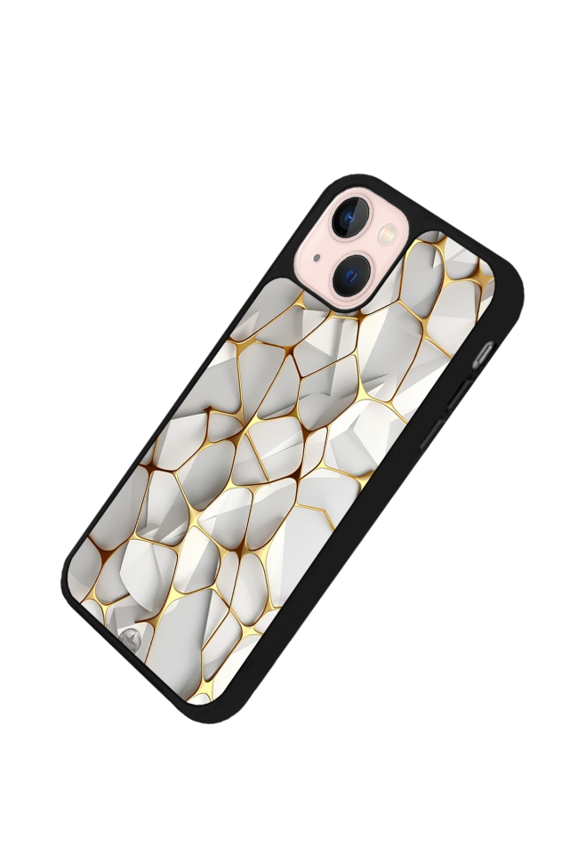 iPhone 13/14 Uyumlu Mermer Marble Tasarımlı Glossy Premium Kılıf