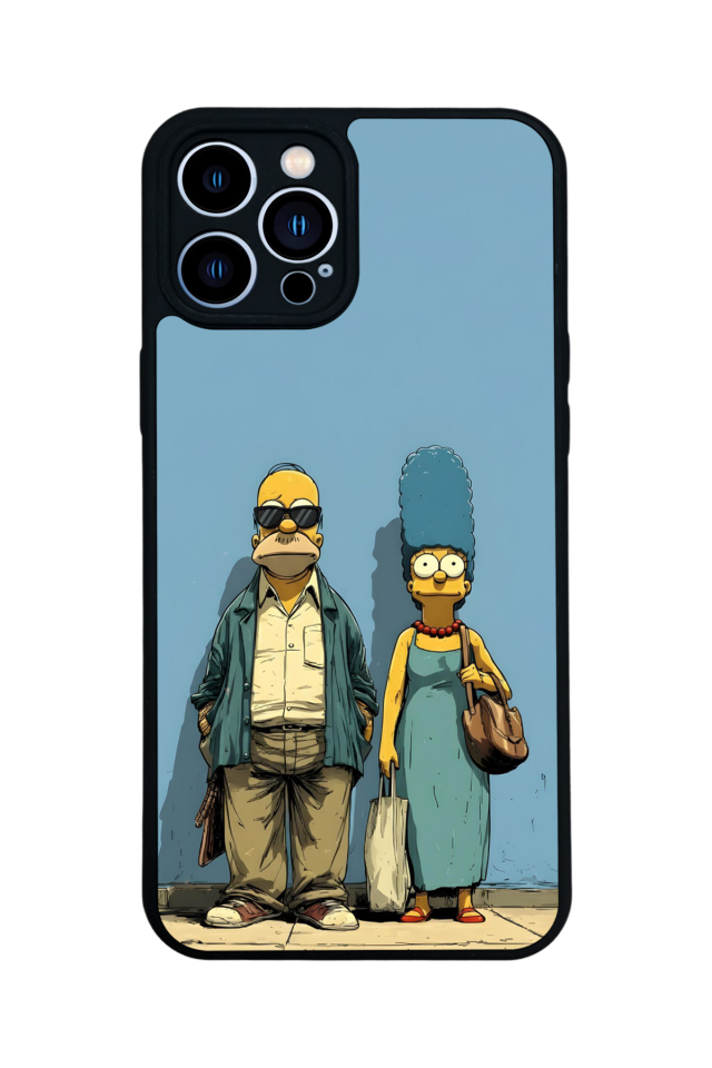 iPhone 12 Pro Max Uyumlu The Simpsons Tasarımlı Glossy Premium Kılıf