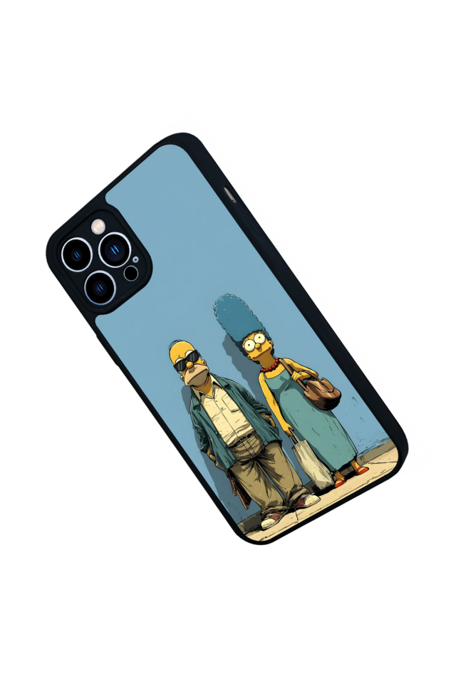 iPhone 12 Pro Max Uyumlu The Simpsons Tasarımlı Glossy Premium Kılıf