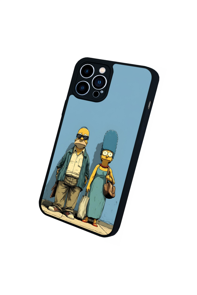 iPhone 12 Pro Max Uyumlu The Simpsons Tasarımlı Glossy Premium Kılıf