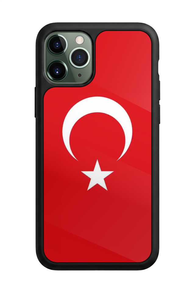 iPhone 11 Pro Uyumlu Türk Bayragi Tasarımlı Glossy Premium Kılıf