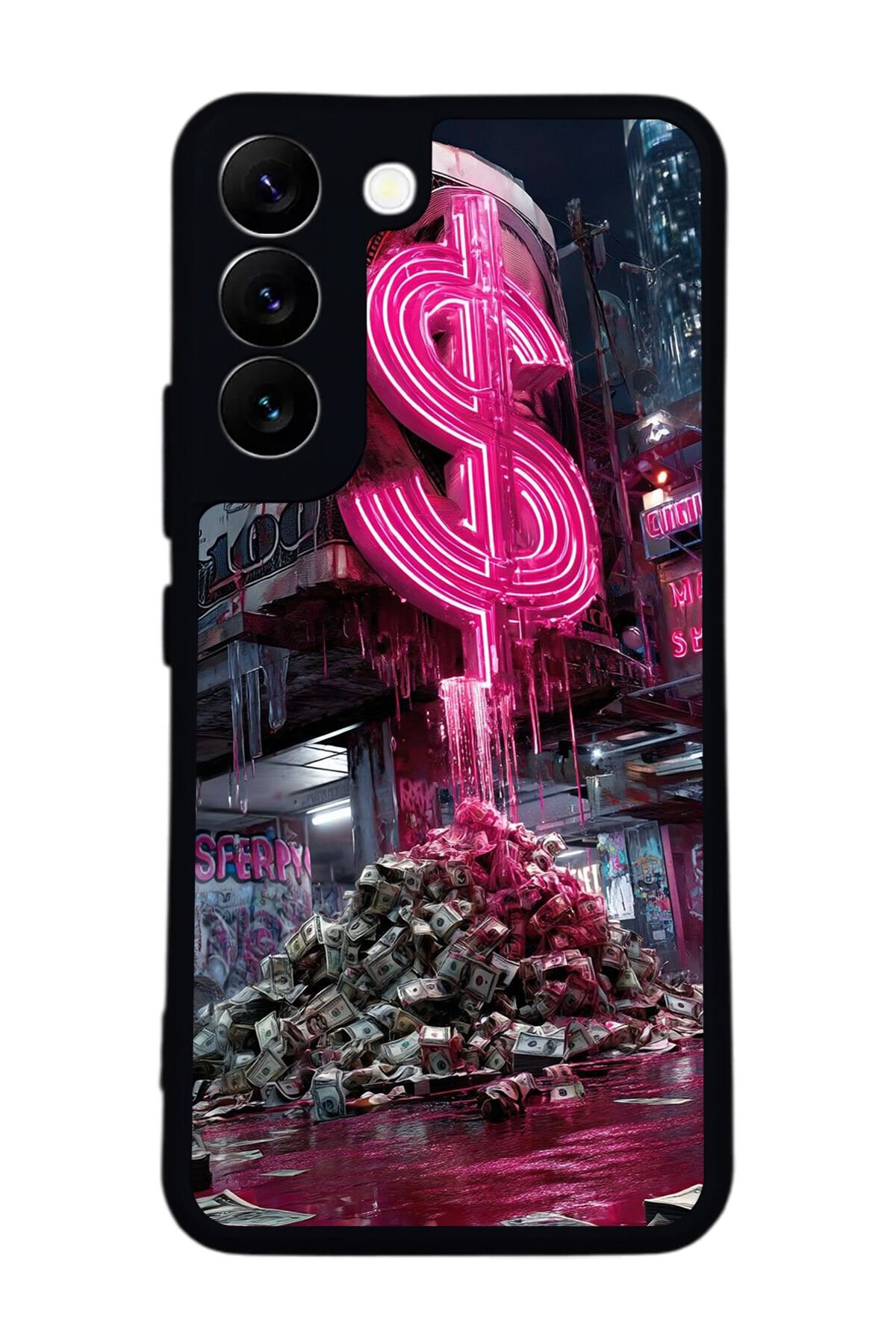 Samsung Galaxy S22 Uyumlu Para Tasarımlı Glossy Premium Kılıf