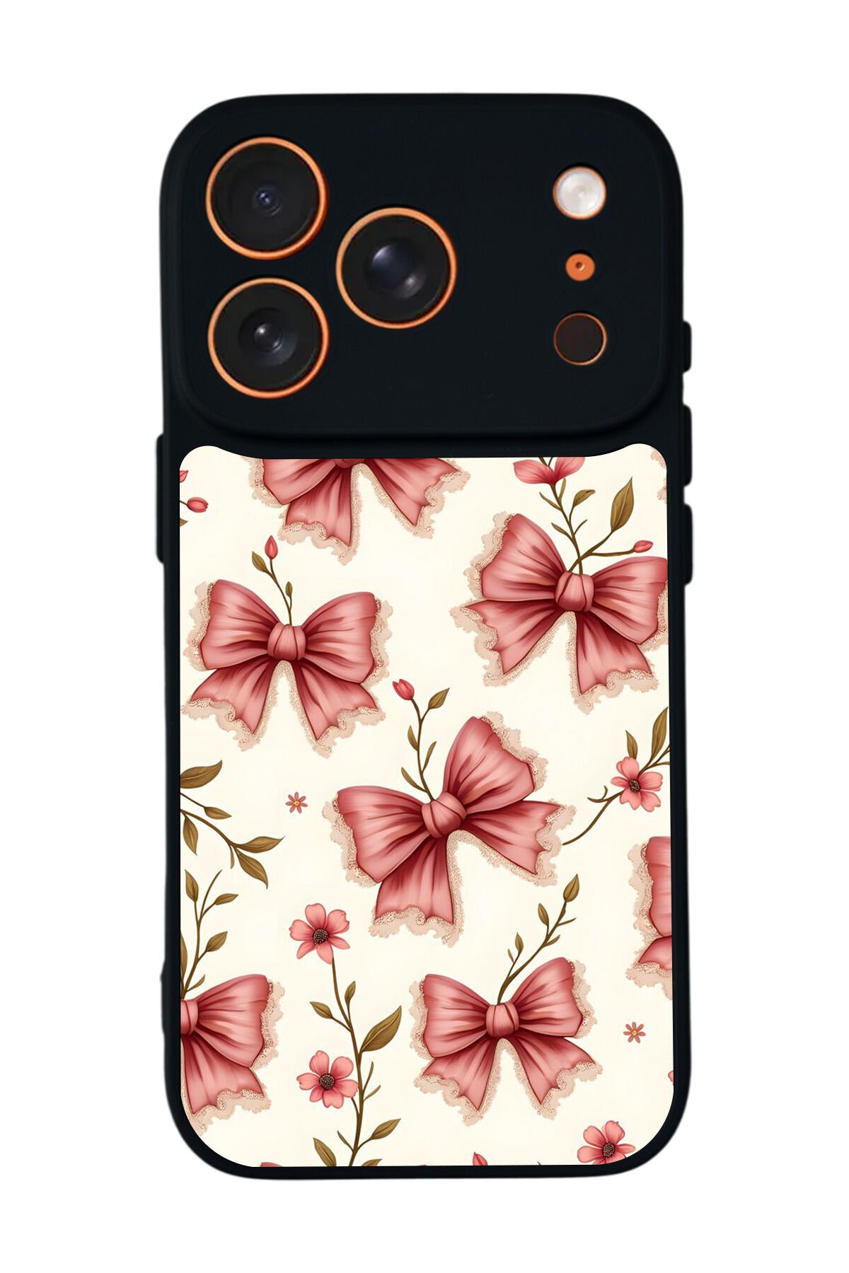 iPhone 17 Pro Uyumlu Kurdele Tasarımlı Glossy Premium Kılıf