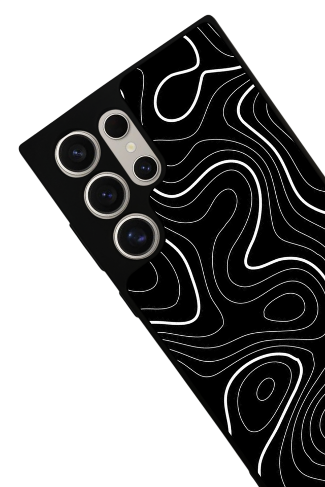 Samsung Galaxy S22 Ultra Uyumlu Çizgi Sanatı Tasarımlı Glossy Premium Kılıf