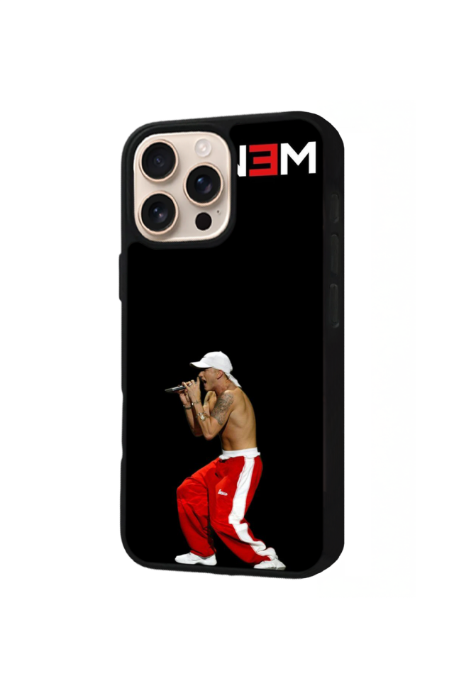iPhone 16 Pro Uyumlu Eminem Tasarımlı Glossy Premium Kılıf