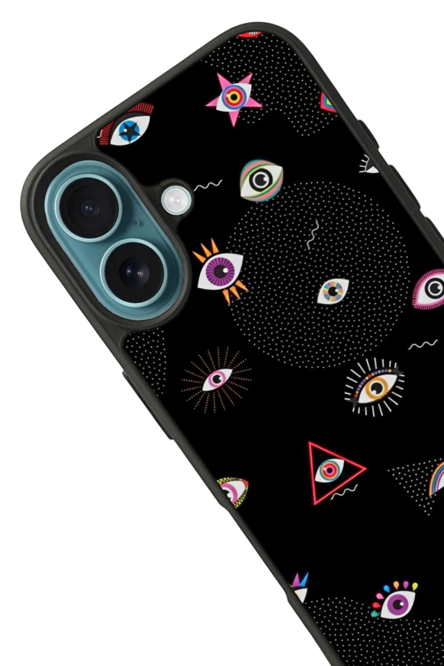 iPhone 16 Uyumlu Göz Tasarımlı Glossy Premium Kılıf