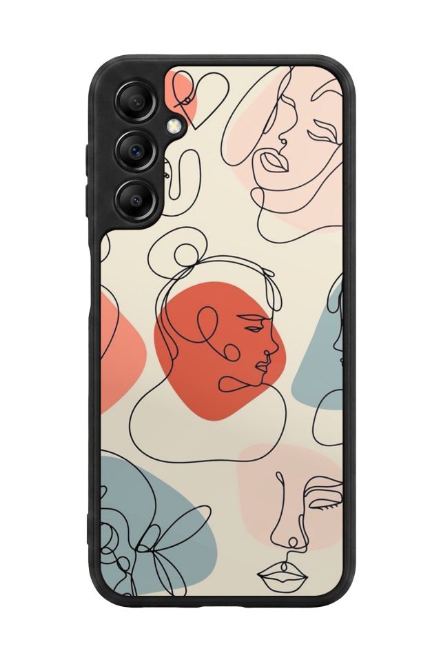 Samsung Galaxy A14 Uyumlu Line Art Tasarımlı Glossy Premium Kılıf