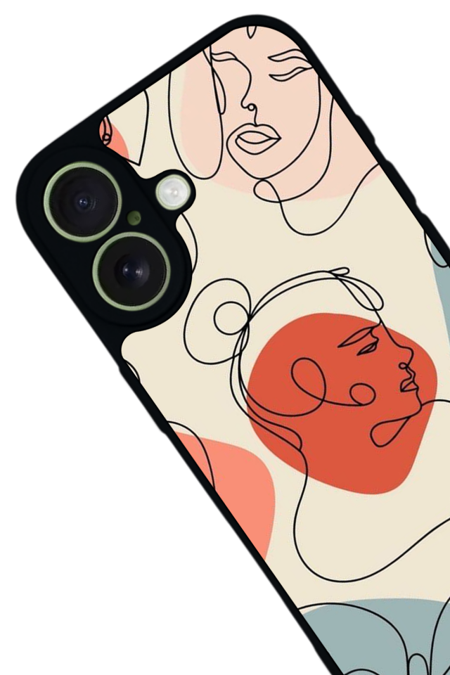 iPhone 17 Uyumlu Line Art Tasarımlı Glossy Premium Kılıf