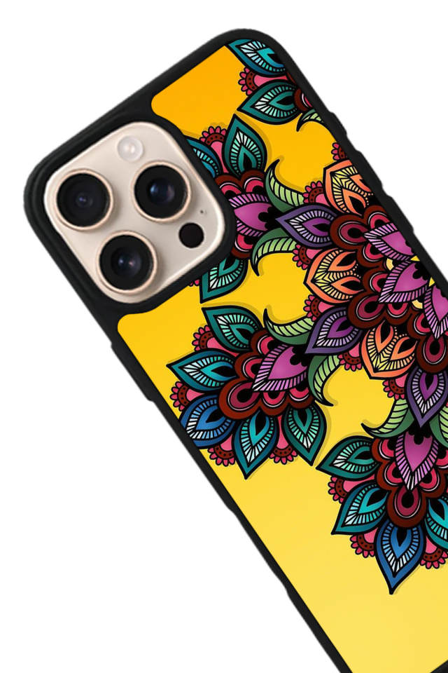 iPhone 16 Pro Max Uyumlu Mandala Tasarımlı Glossy Premium Kılıf