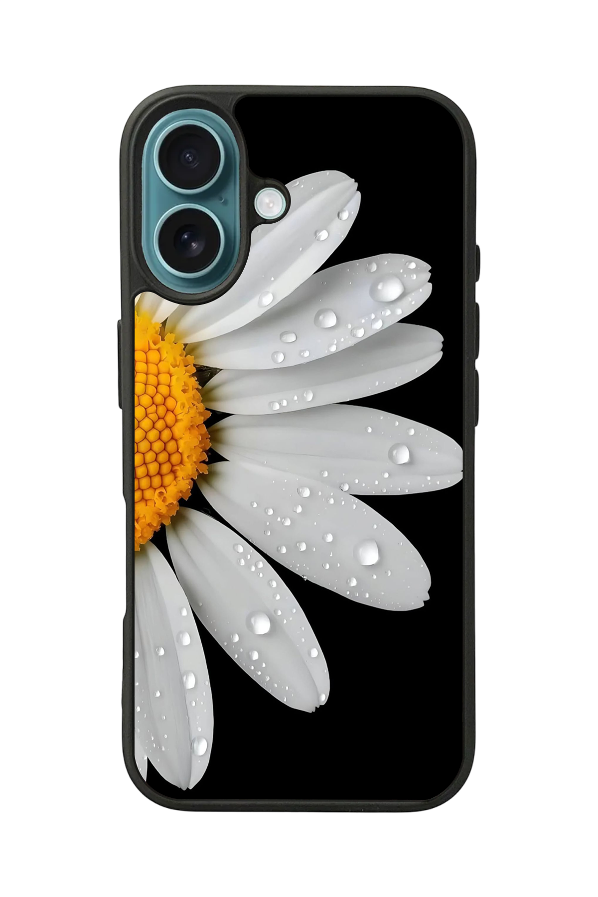 iPhone 16 Plus Uyumlu Papatya Tasarımlı Glossy Premium Kılıf