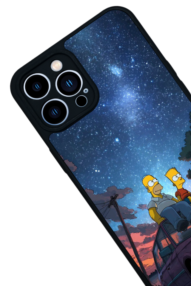 iPhone 12 Pro Max Uyumlu The Simpsons Tasarımlı Glossy Premium Kılıf