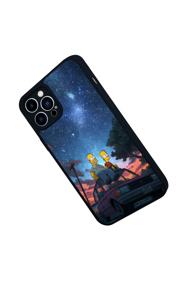 iPhone 12 Pro Max Uyumlu The Simpsons Tasarımlı Glossy Premium Kılıf