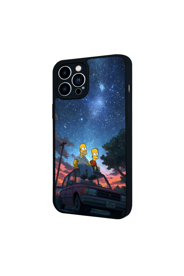 iPhone 12 Pro Max Uyumlu The Simpsons Tasarımlı Glossy Premium Kılıf