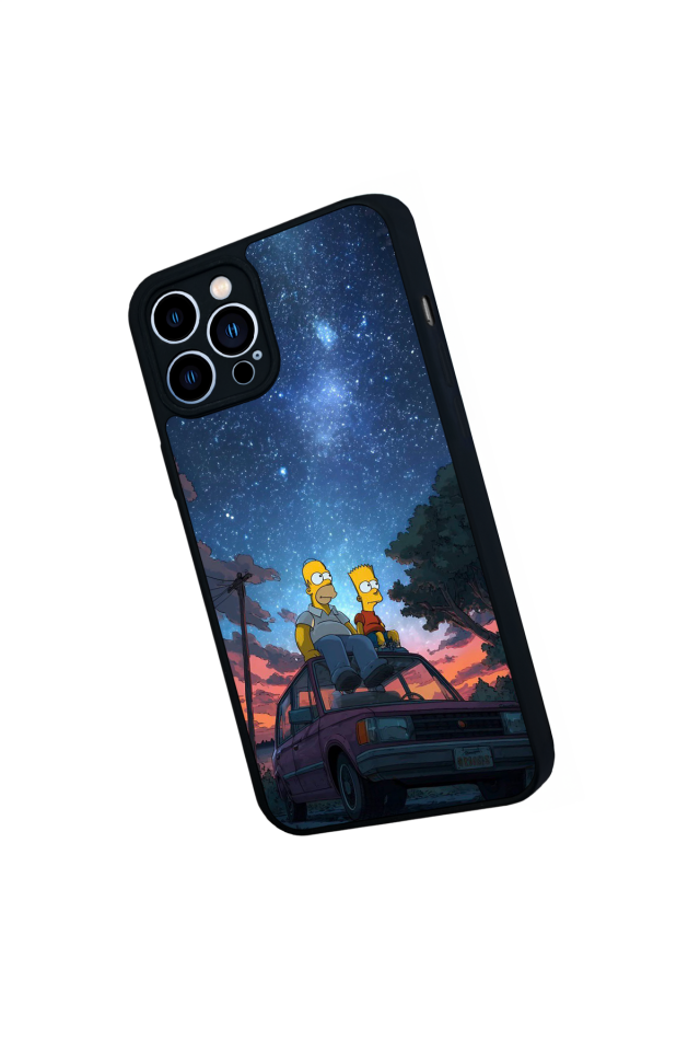 iPhone 12 Pro Max Uyumlu The Simpsons Tasarımlı Glossy Premium Kılıf