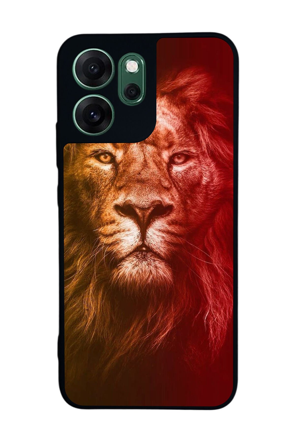 Oppo Reno 14F Uyumlu Aslan Tasarımlı Glossy Premium Kılıf