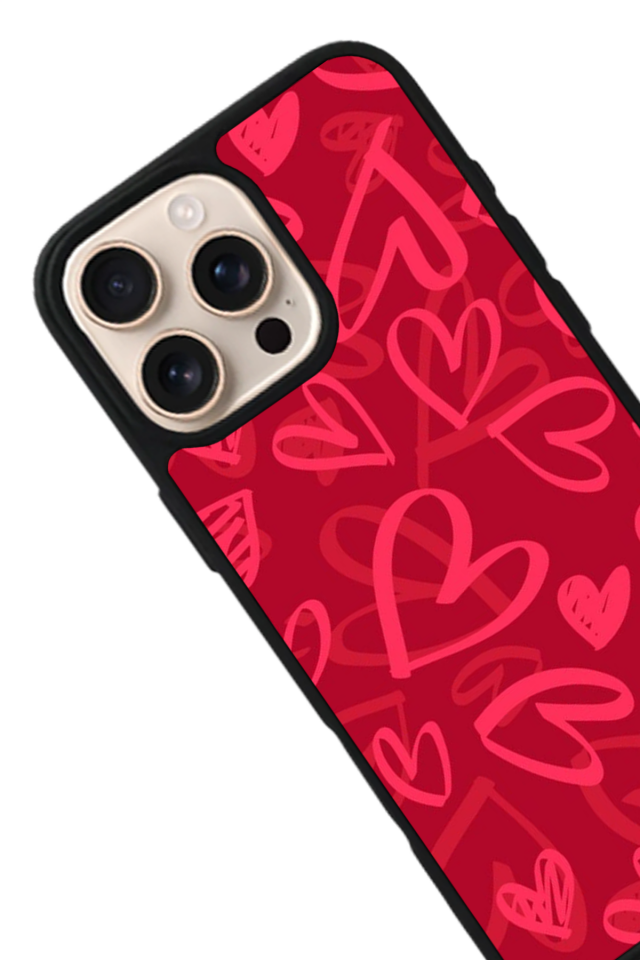 iPhone 14 Pro Uyumlu Kalp Love Tasarımlı Glossy Premium Kılıf