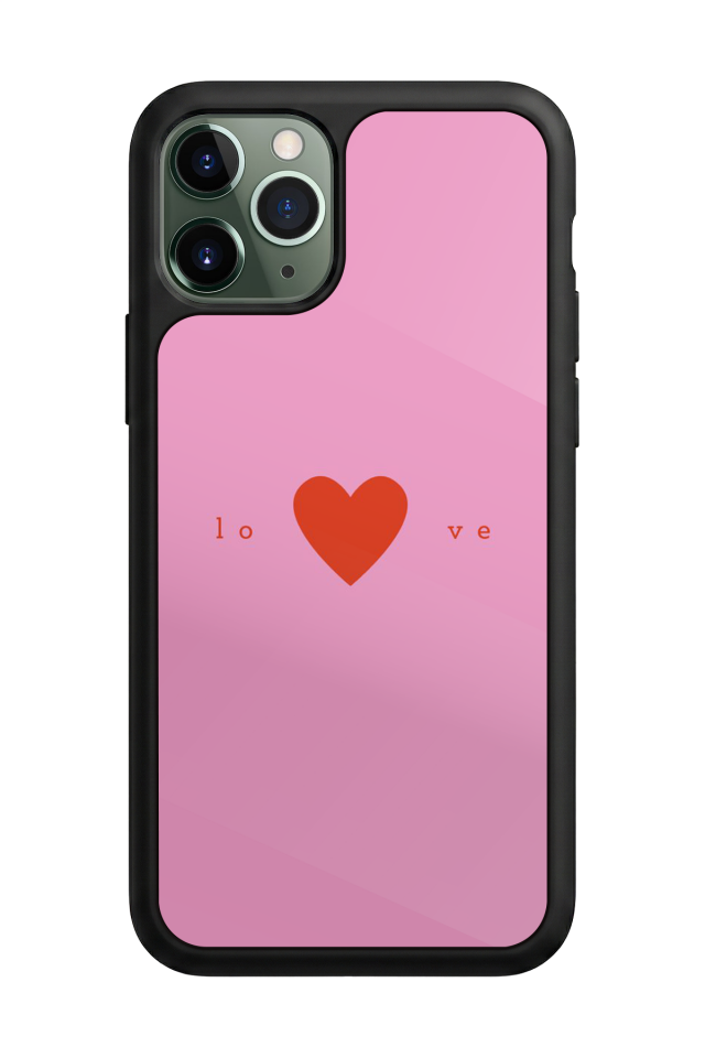 iPhone 11 Pro Max Uyumlu Kalp Love Tasarımlı Glossy Premium Kılıf