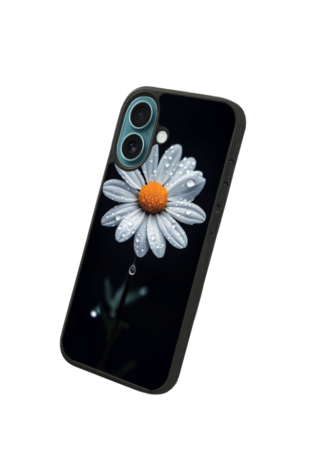 iPhone 16 Plus Uyumlu Papatya Tasarımlı Glossy Premium Kılıf